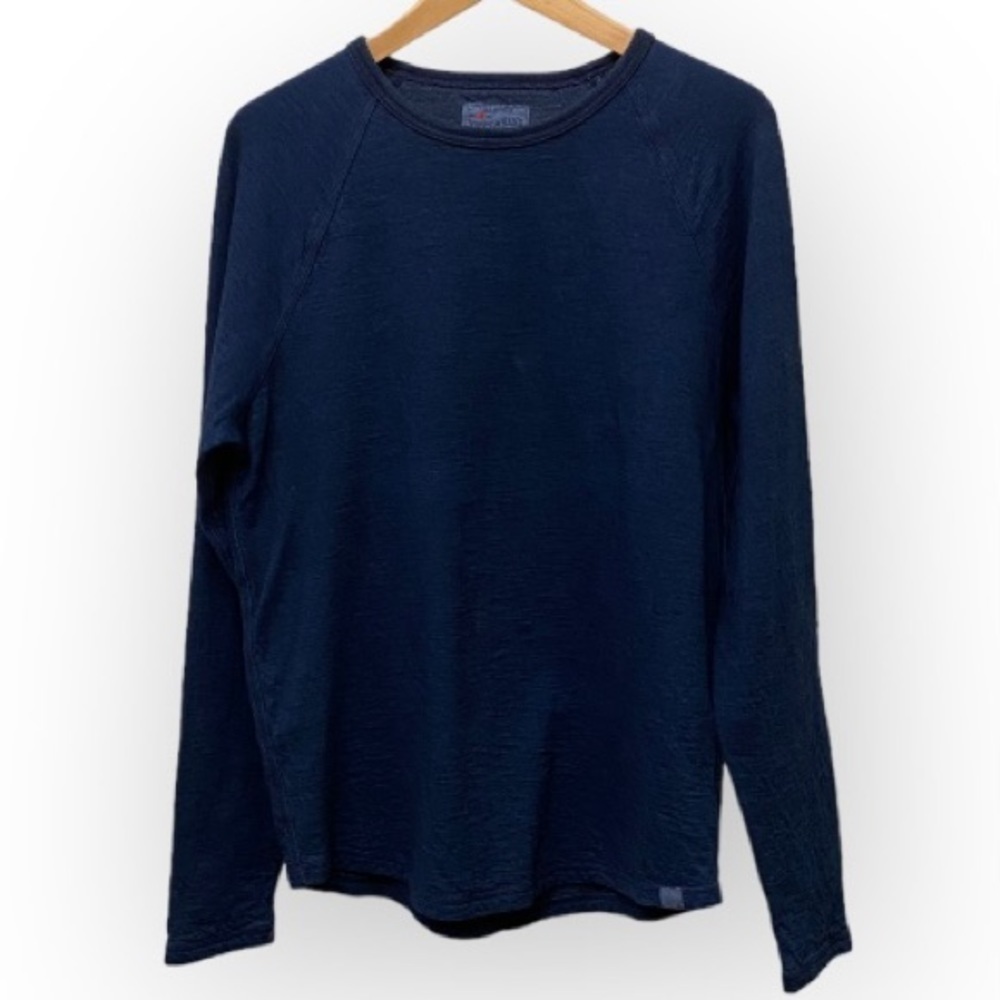 Lucky Brand True Indigo Mens Long Sleeve Shirt Soft Crew Neck Blue Size Medium